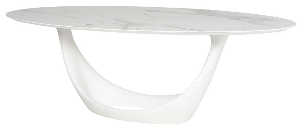 Montana White Ceramic Dining Table, HGNE277