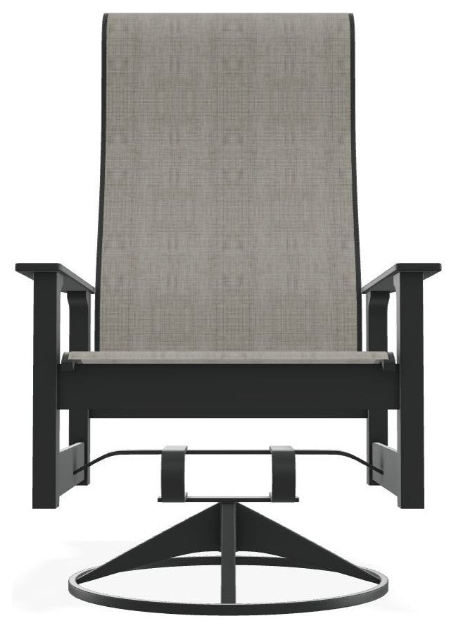 Leeward Sling Outdoor Swivel Rocker, Smoke/Graphite
