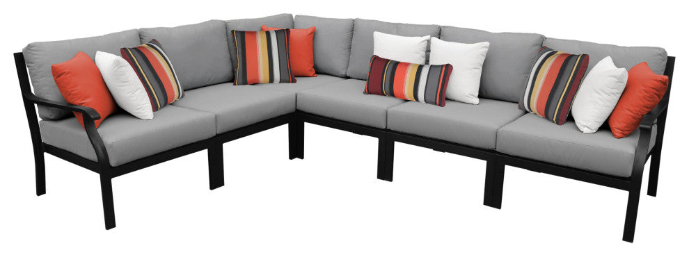 Kathy Ireland Madison Ave. 6 Piece Aluminum Patio Furniture Set, Slate