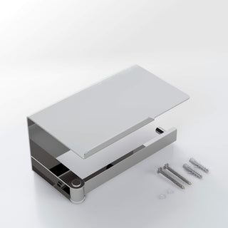 Deco Toilet Paper Holder With Shelf, Chrome