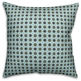 Pixel Floral Pattern, Blue Throw Pillow, 20"x20"
