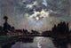 Eugene-Louis Boudin Saint-Valery-sur-Somme Moonrise over the Canal Wall Decal