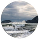 Waves In Lerici Beach Italy, Seashore Large Disc Metal Wall Art, 23"