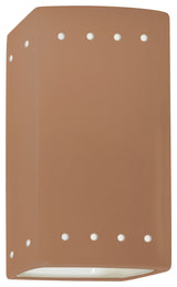 Ambiance Small Rectangle, Perfs Wall Sconce, Open Top/Bottom, Adobe, LED