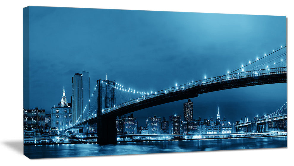 "Manhattan Downtown Urban View" Canvas Print32"x16"