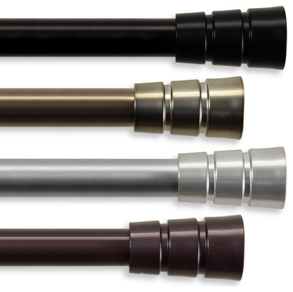 Noah 13/16" Diameter Curtain Rod, Cocoa, 18-28"