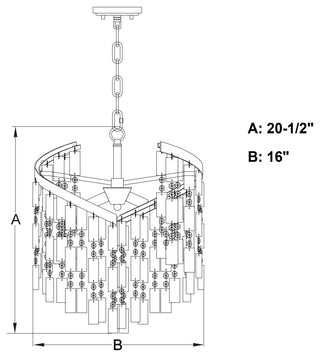Isabel 16" 4 Light Pendant Satin Nickel