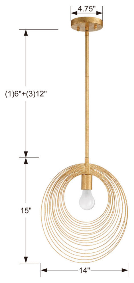 Doral 1 Light Renaissance Gold Pendant