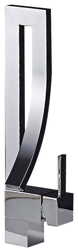 Single Handle Single Hole Bathroom Sink Faucet with Waterfall Spout, Chrome