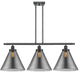 Innovations 916-3I-BK-G43-L Cone 12" 3 Light Island Light, Matte Black