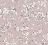 Passion Flower Toile Orchid Wallpaper