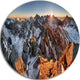 Scenery Of High Mountain With Lake, Landscape Round Wall Art, 36"
