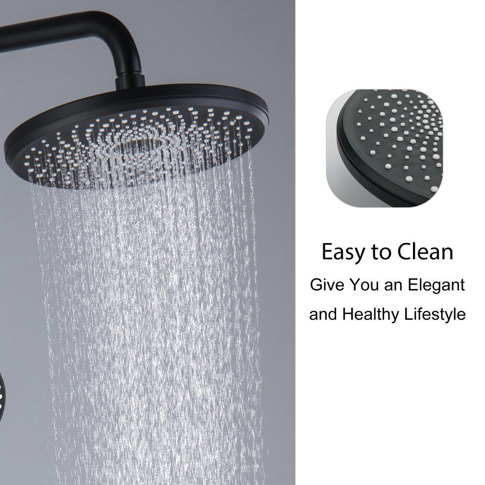 Trendy Design Multi-Function Complete Shower System With Rough-in Valve, Matte B