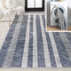 Vichy Geometric Striped Machine-Washable Area Rug, Slate Gray/Ivory, 8 X 10