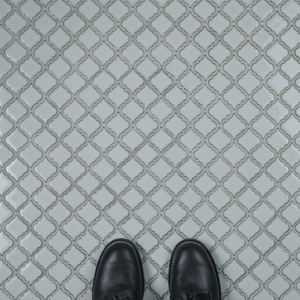 Hudson Tangier Mosaic Floor and Wall Tile, Silk White, Sample