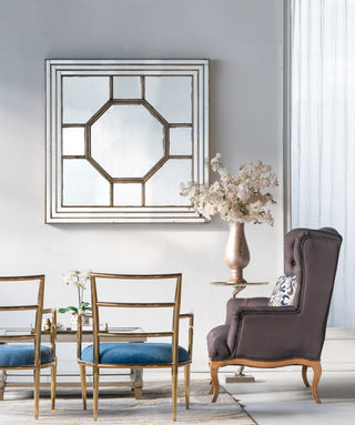 Gewnee Antique Style Decorative Square Wall Mirror