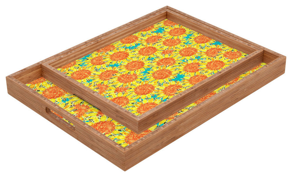 Sharon Turner Sunflower Field Rectangular Tray
