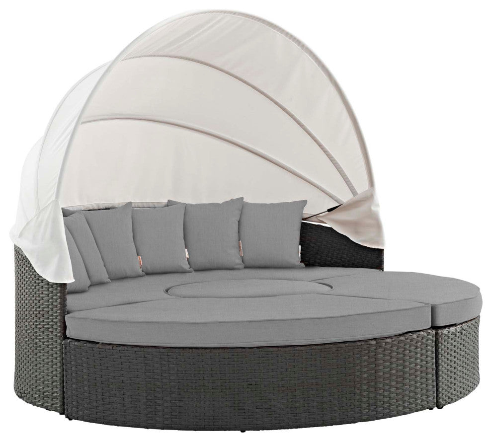 Sojourn Outdoor Patio Sunbrella Daybed Canvas Gray