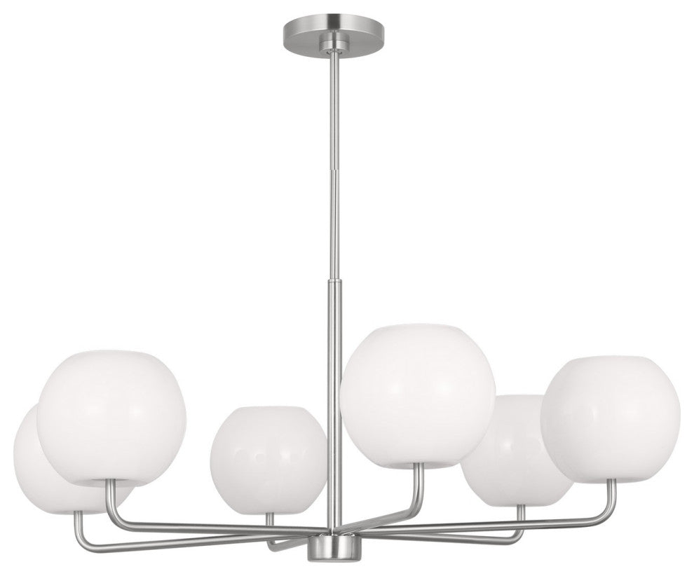 Rory 6-Light Chandelier, Brushed Steel