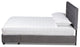 Modern Grey Velvet Fabric Upholstered 2-Drawer Queen Size Platform Storage Bed