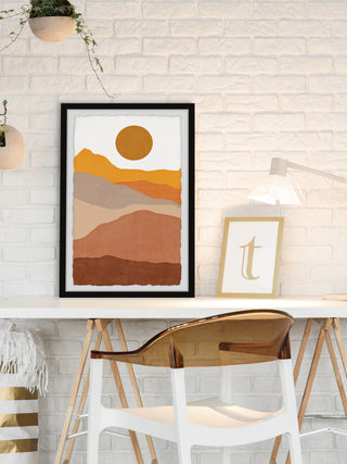 "Mountains Are Warming" Framed Painting Print, 8x12