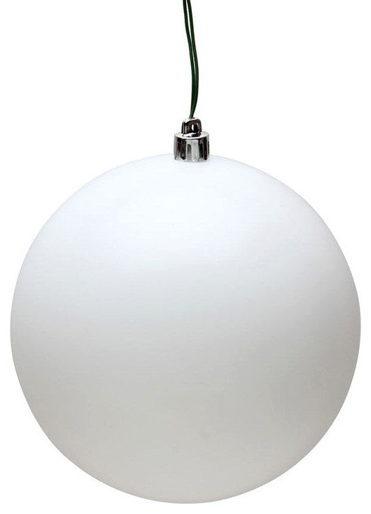 Vickerman N594011DMV 15.75" White Matte Ball Ornament