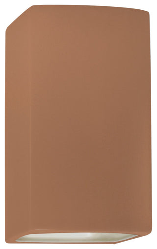 Ambiance Small Rectangle Wall Sconce, Closed Top, Outdoor, Adobe, Standard