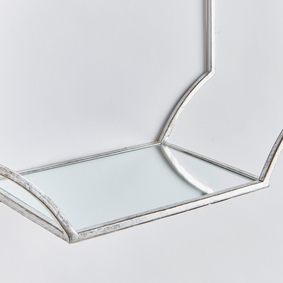 Hudson Mirrored Decor, Silver, Wall Shelves