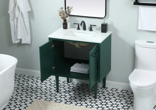 Home Living 19" Midcentury Modern Green-Light Bathroom Vanity
