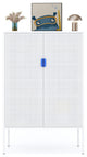 Storage Cabinet Metal Locker Accent Cabinet White