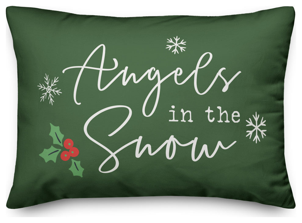 Green Angels, The Snow 20x14 Spun Poly Pillow