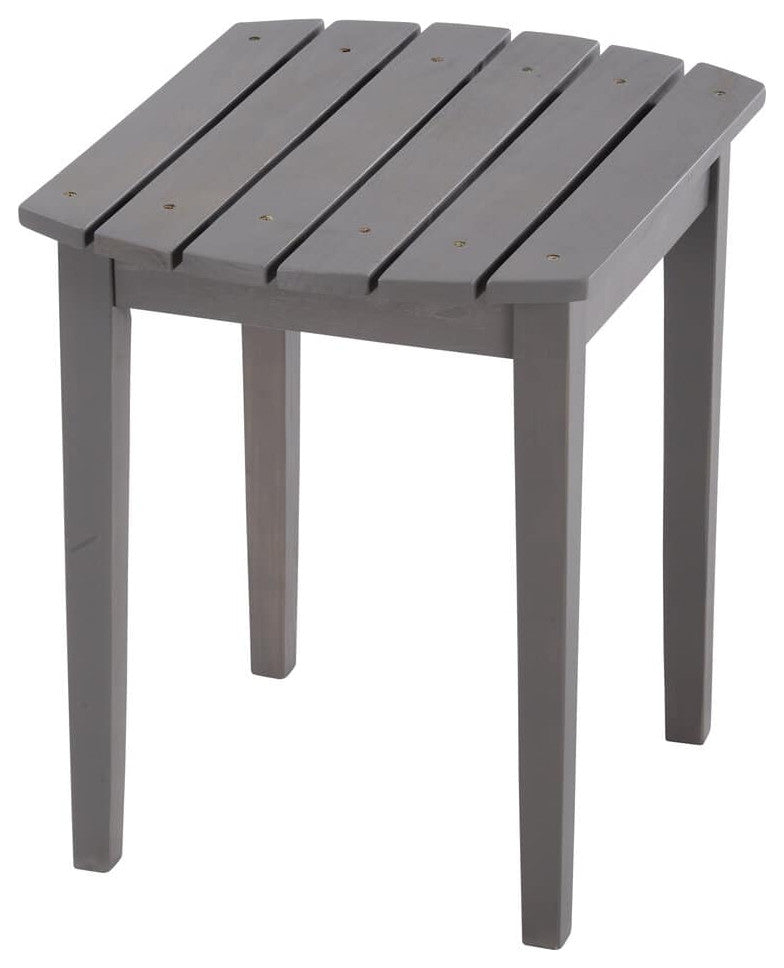 Urban Collection Pine Wood End Table for Indoor / Outdoor, Dark Grey