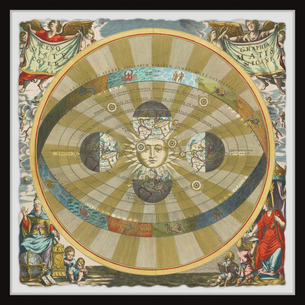 "Zodiac Sphere" Framed Painting Print, 24x24