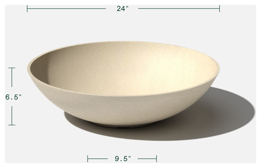 Lane Round Planter Bowl, Sand, 24'', 1 Pack