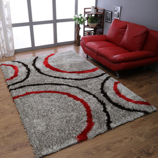 HAND TUFTED SHAG POLYESTER ECO-FRIENDLY AREA RUGS,Multicolor,Contemporary