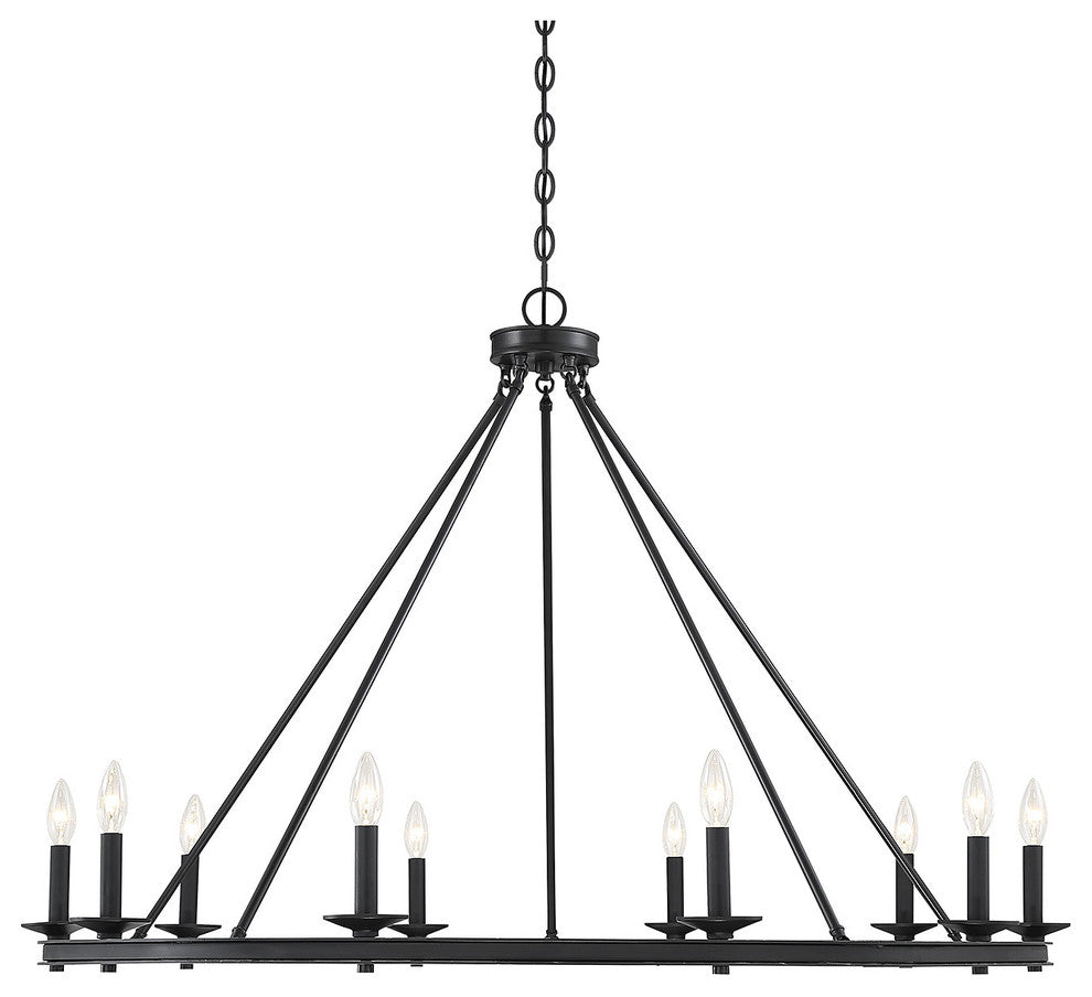 10-Light Chandelier, Matte Black