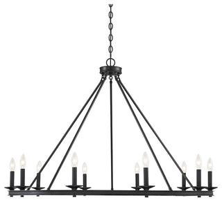 10-Light Chandelier, Matte Black