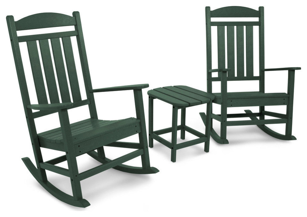Polywood Presidential Rocker 3-Piece Set, Green