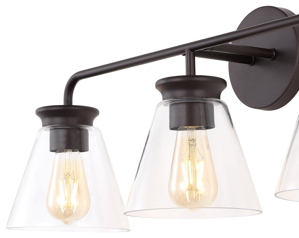 Kondo Modern Farmhouse Iron LED Vanity, 3-Light