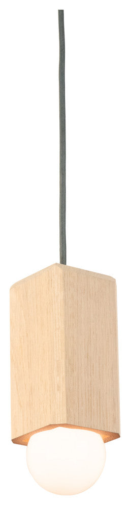 Cano 1-Light Pendant, White Washed Oak, Led
