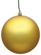 Vickerman N591508DMV 6" Gold Matte Ball Ornament, 4 per Bag