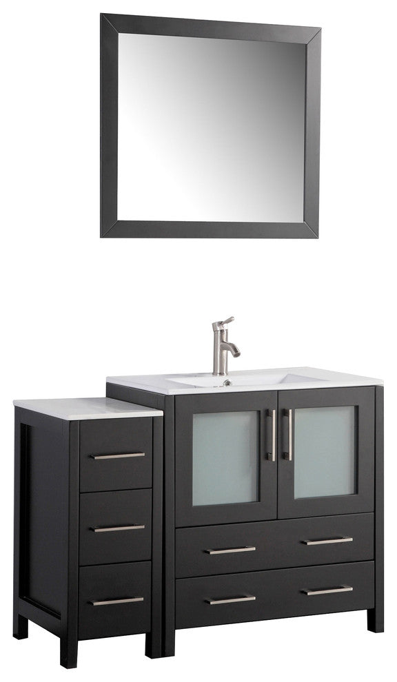 Vanity Art Single-Sink Vanity Set With Ceramic Top, 42", Espresso