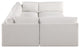 Ease Polyester Upholstered U-Shaped Modular Sectional, Cream, 5 Piece: 2 Corner, 3 Armless, 1 Ottoman