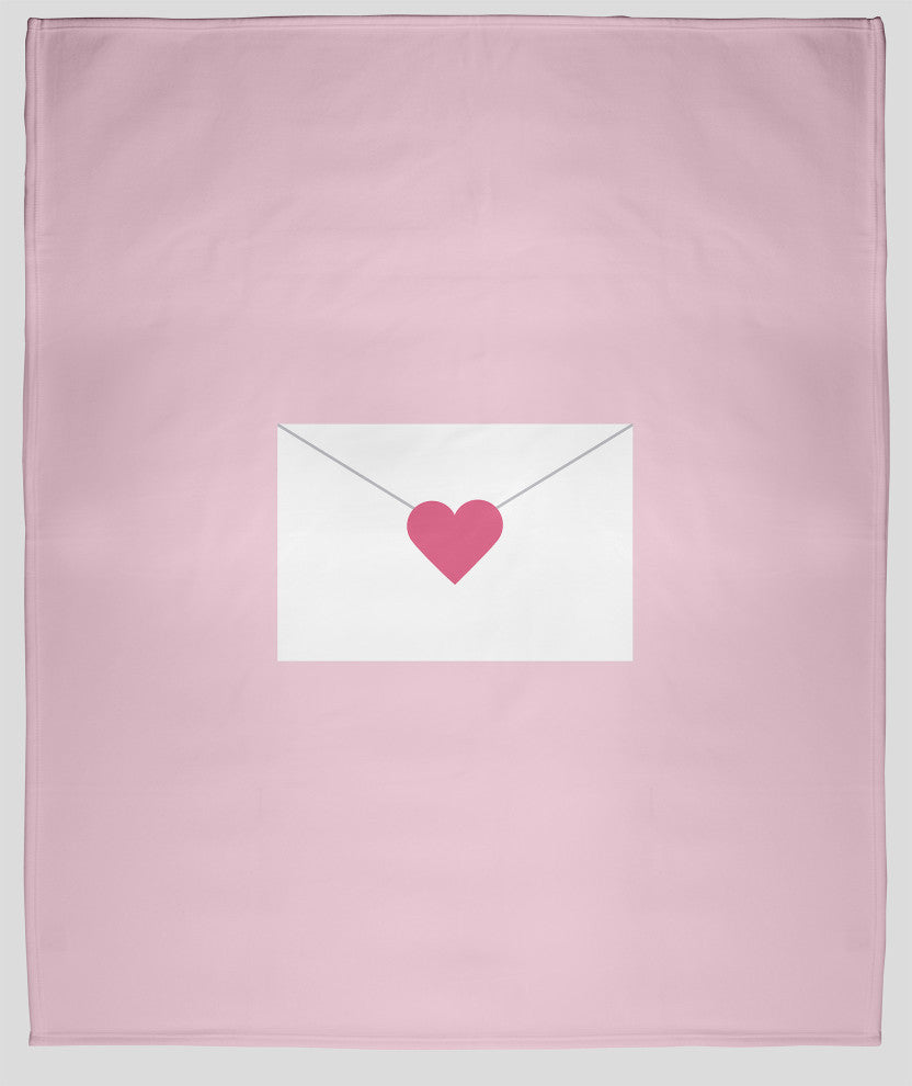60 x 80 in Love Letter Valentine's Throw Blanket, Light Pink