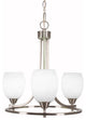 Paramount Uplight 3-Light Chandelier, Brushed Nickel, 5" White Matrix Glass