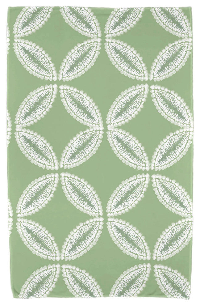 Tidepool, Geometric Print Beach Towel, Green