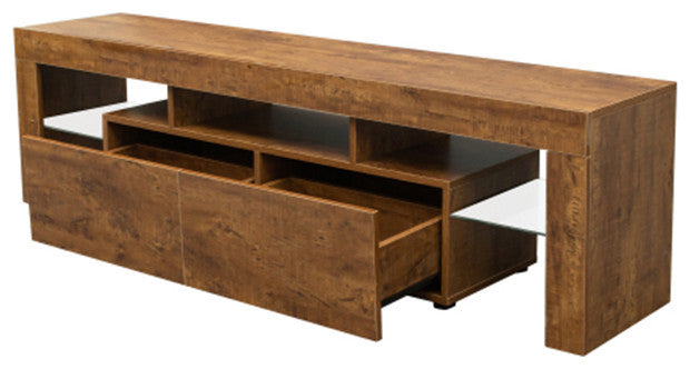 Vintage black TV cabinet wood TV benches with walnut finish