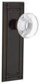 Mission Plate Passage Round Clear Crystal Glass Knob, Timeless Bronze
