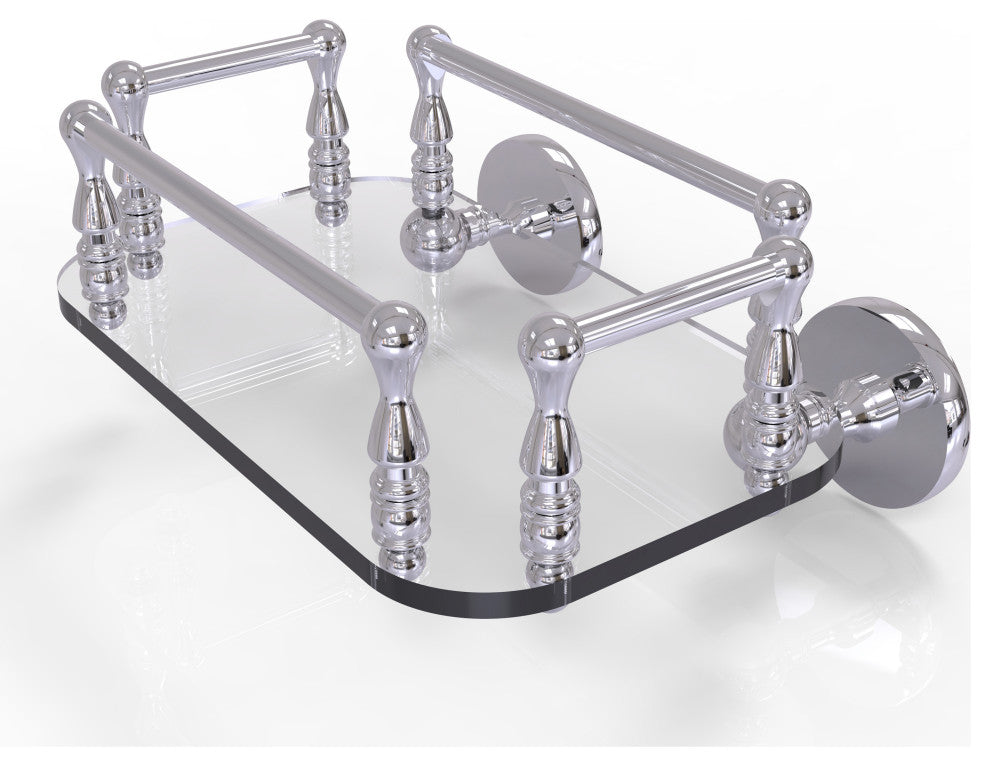 Prestige Skyline Wall Mounted Glass Guest Towel Tray, Polished Chrome
