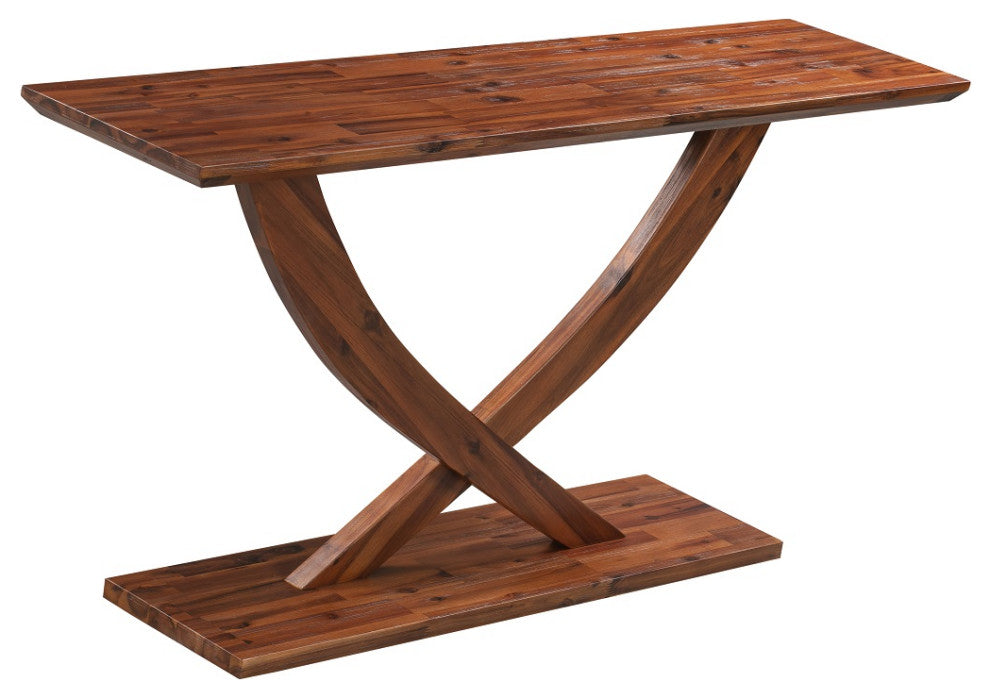 Rasmus Console Table, Chestnut Wire-Brush
